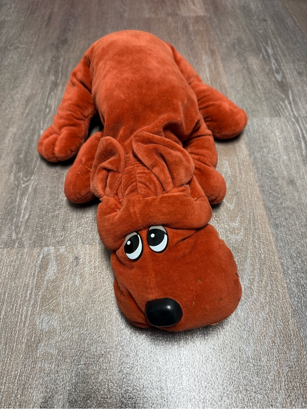 Vintage 1985 Tonka Pound Puppies Rumple Skins Rust Brown Dog Plush 18 Inch